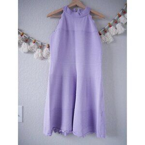 Eliza J Lavender Purple Scalloped Ribbed Knit Sleeveless Fit & Flare Dress XL